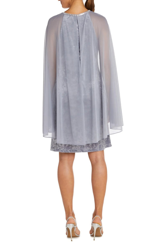 RM Richards Velvet Embellished Evening Cape Dress