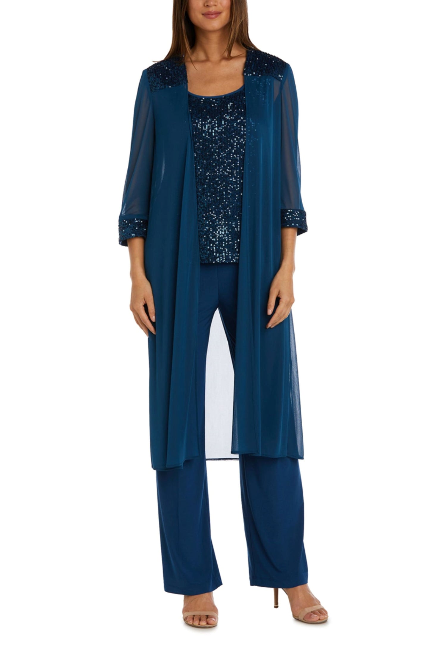RM Richards Sequined Formal 3-Piece Pants Suit