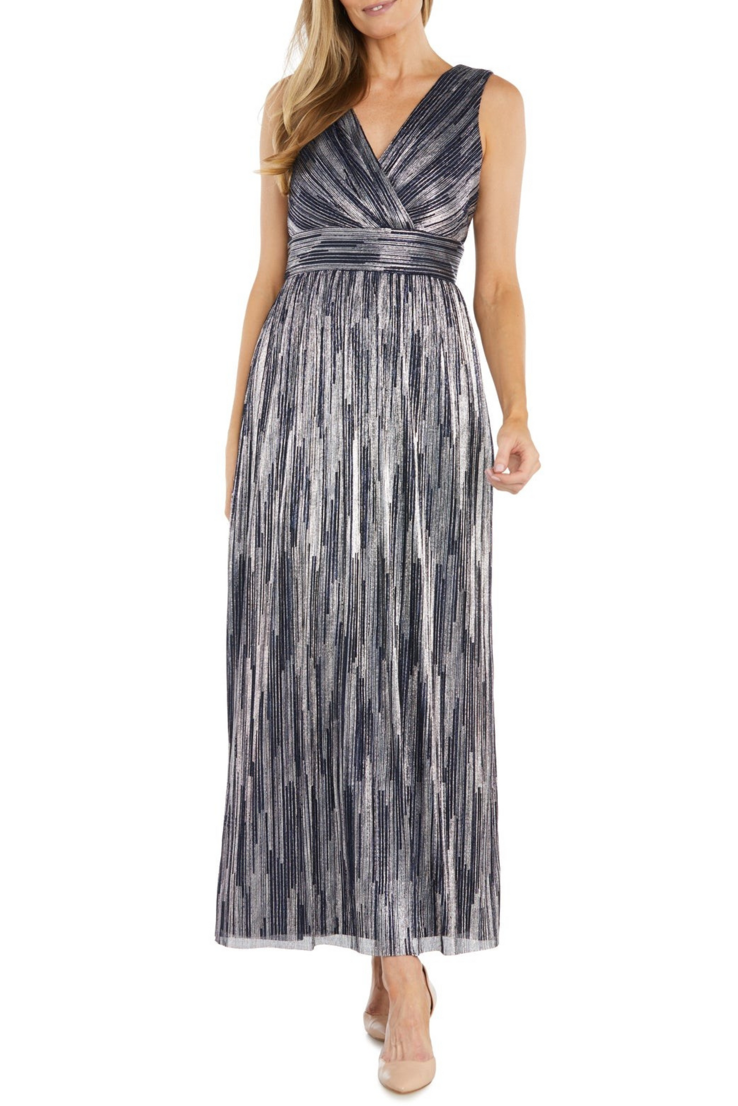 RM Richards 2-Piece Metallic & Sheer Jacket Dress