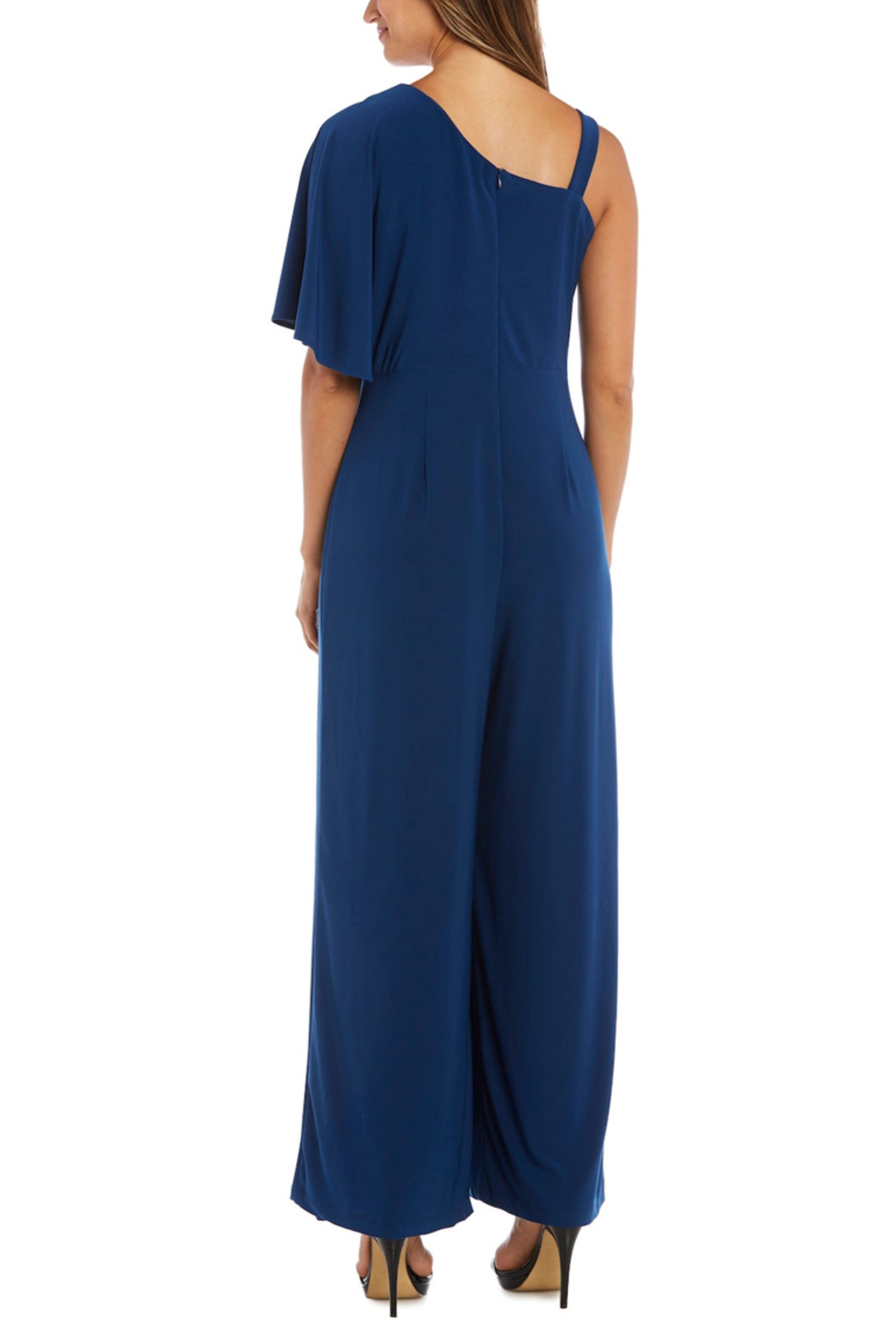 RM Richards Asymmetrical Overlay Evening Jumpsuit