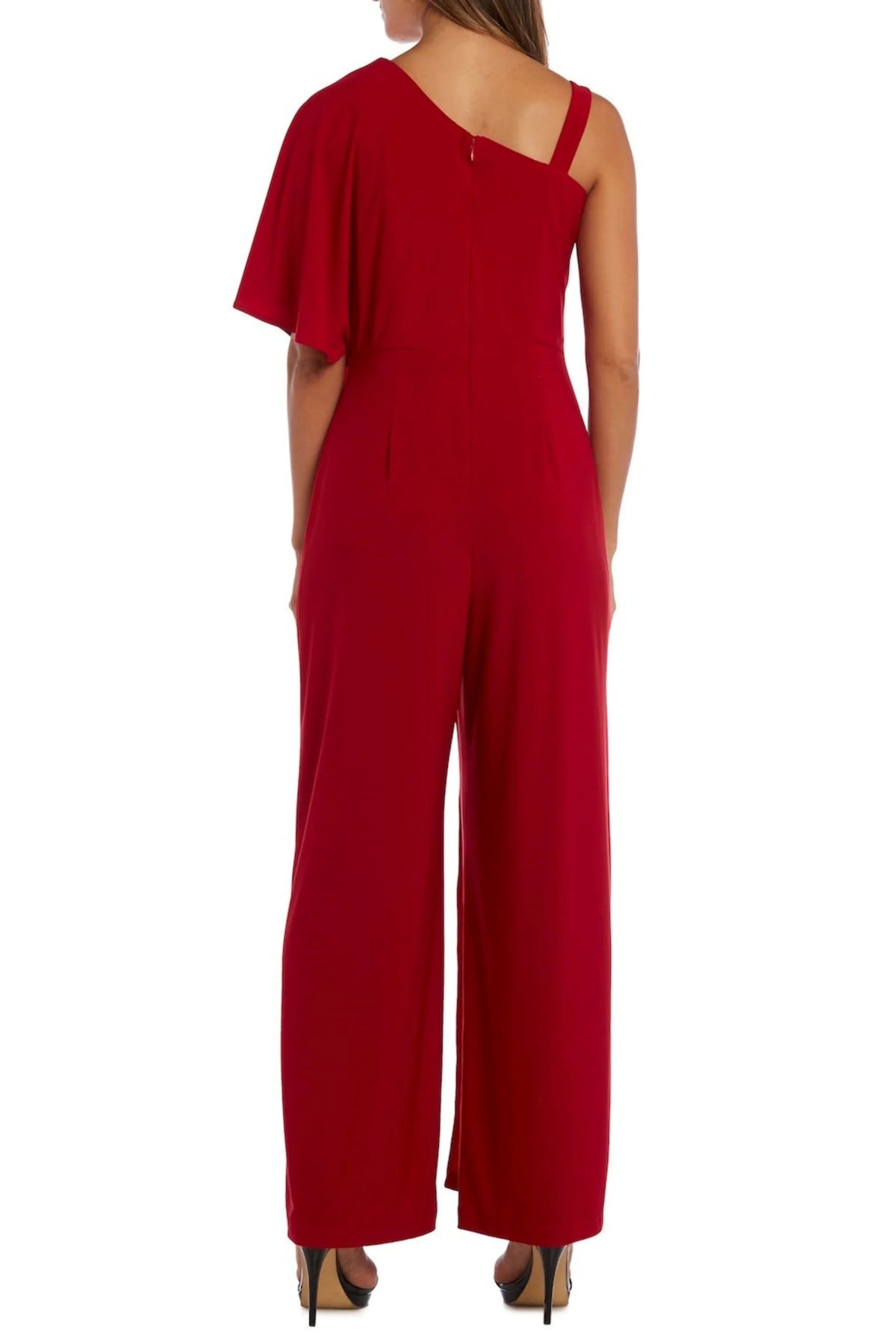 RM Richards Asymmetrical Overlay Evening Jumpsuit