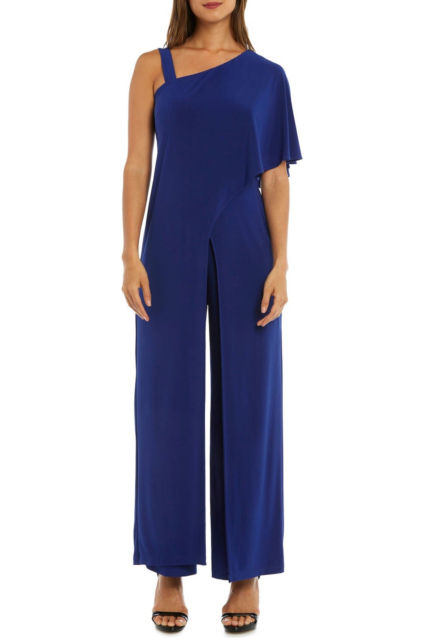 RM Richards Asymmetrical Overlay Evening Jumpsuit