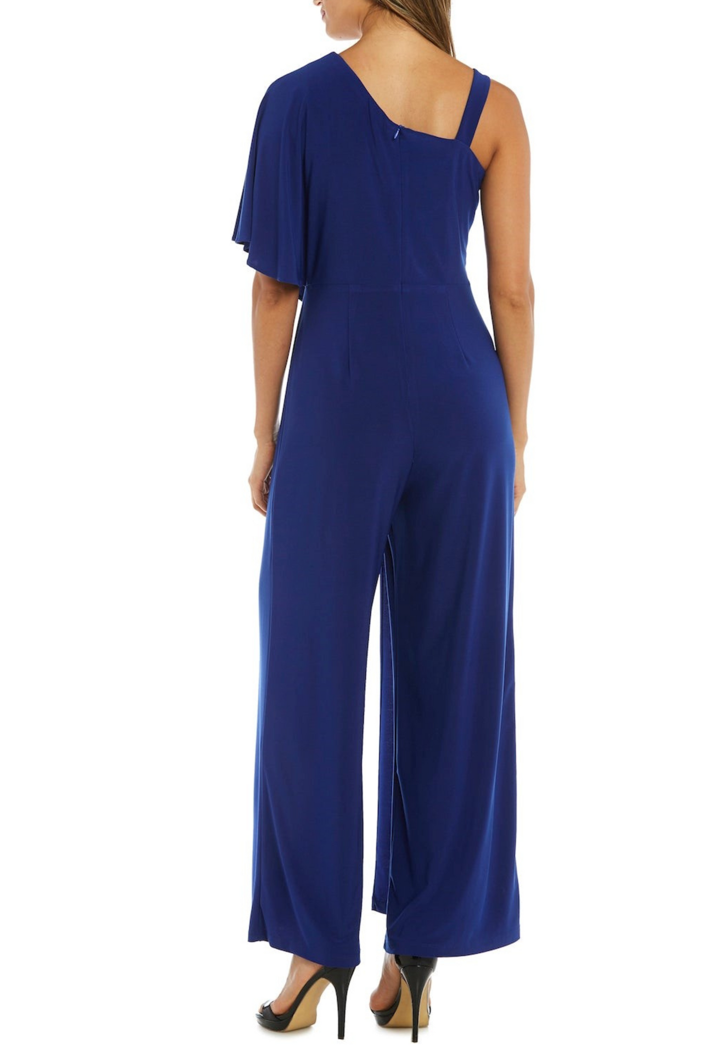 RM Richards Asymmetrical Overlay Evening Jumpsuit