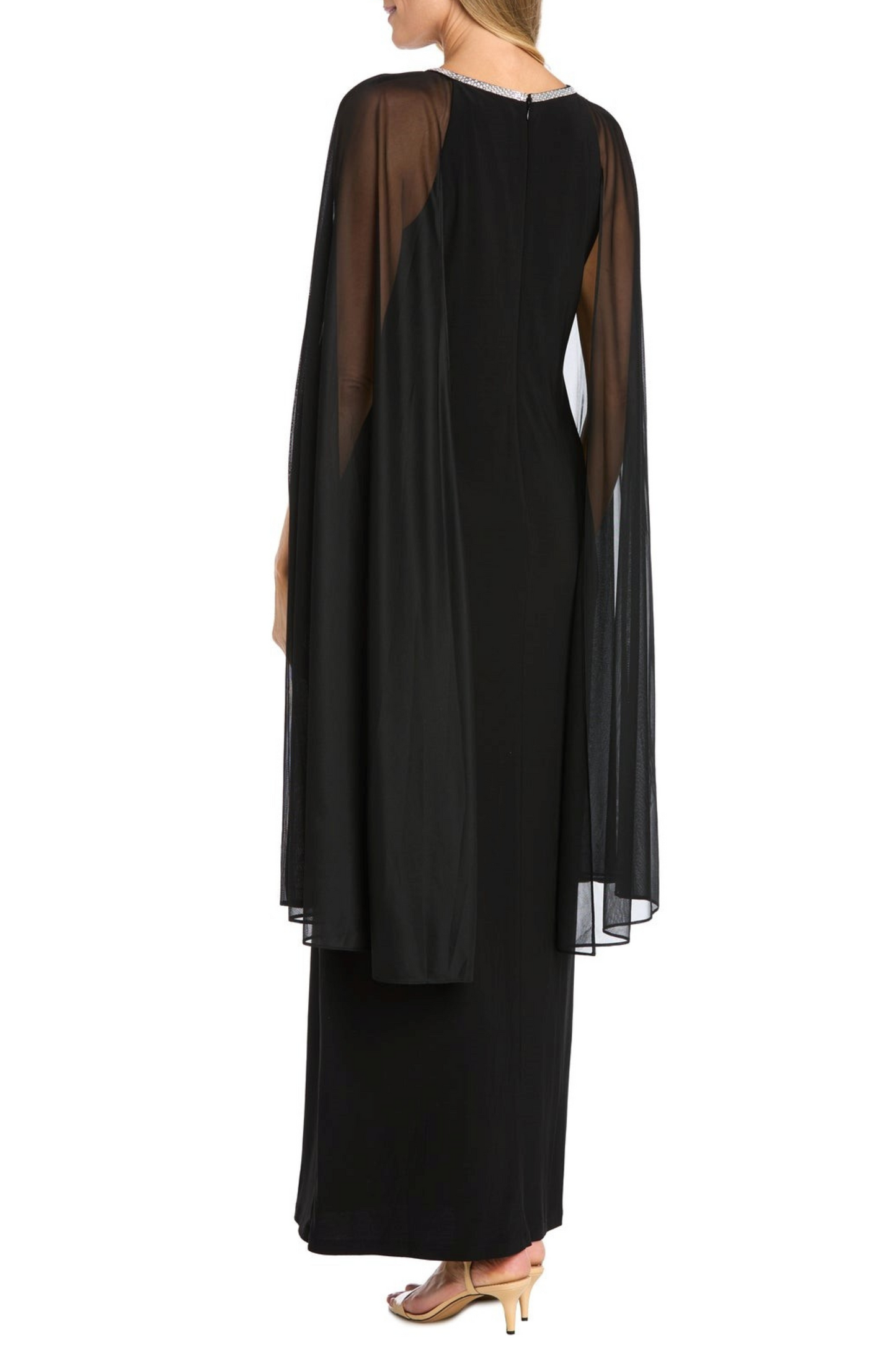 RM Richards Rhinestone Neck Long Evening Dress