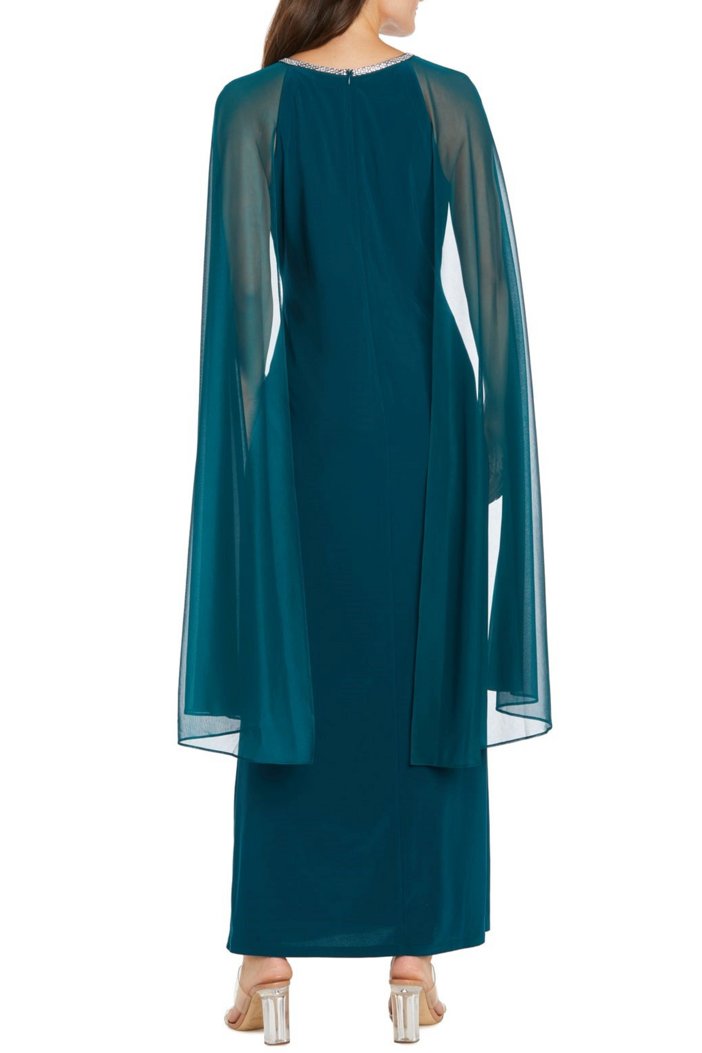 RM Richards Rhinestone Neck Long Evening Dress