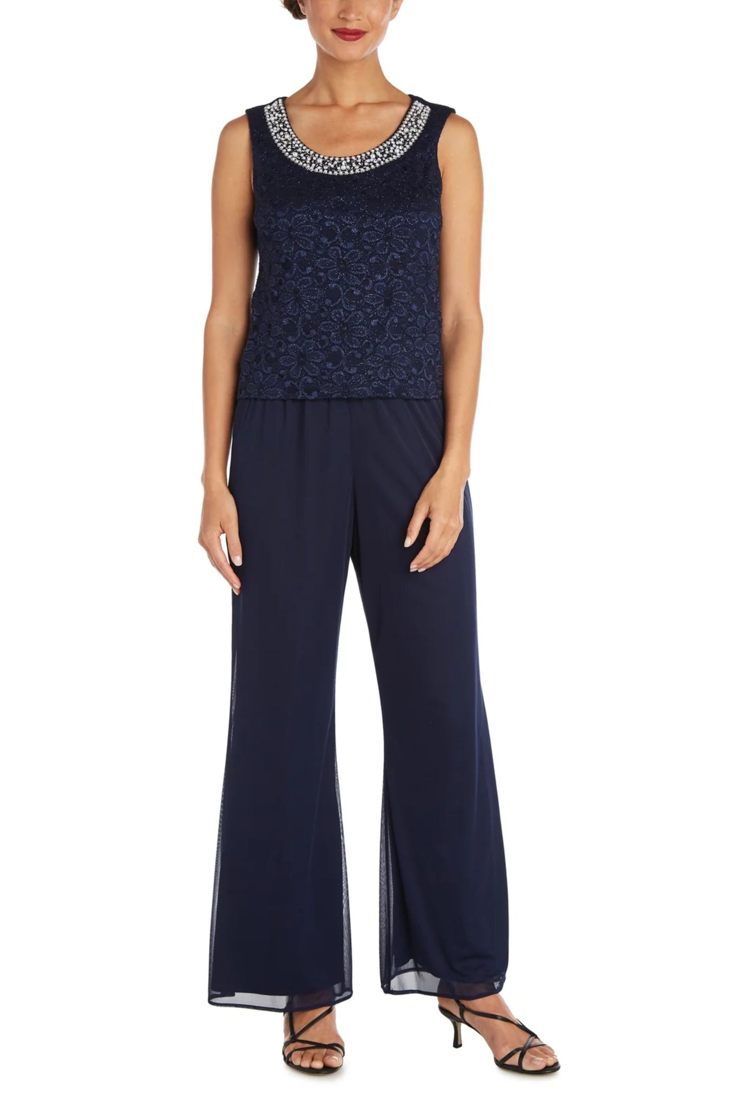 R&M Richards Embellished Lace 3-Piece Evening Set