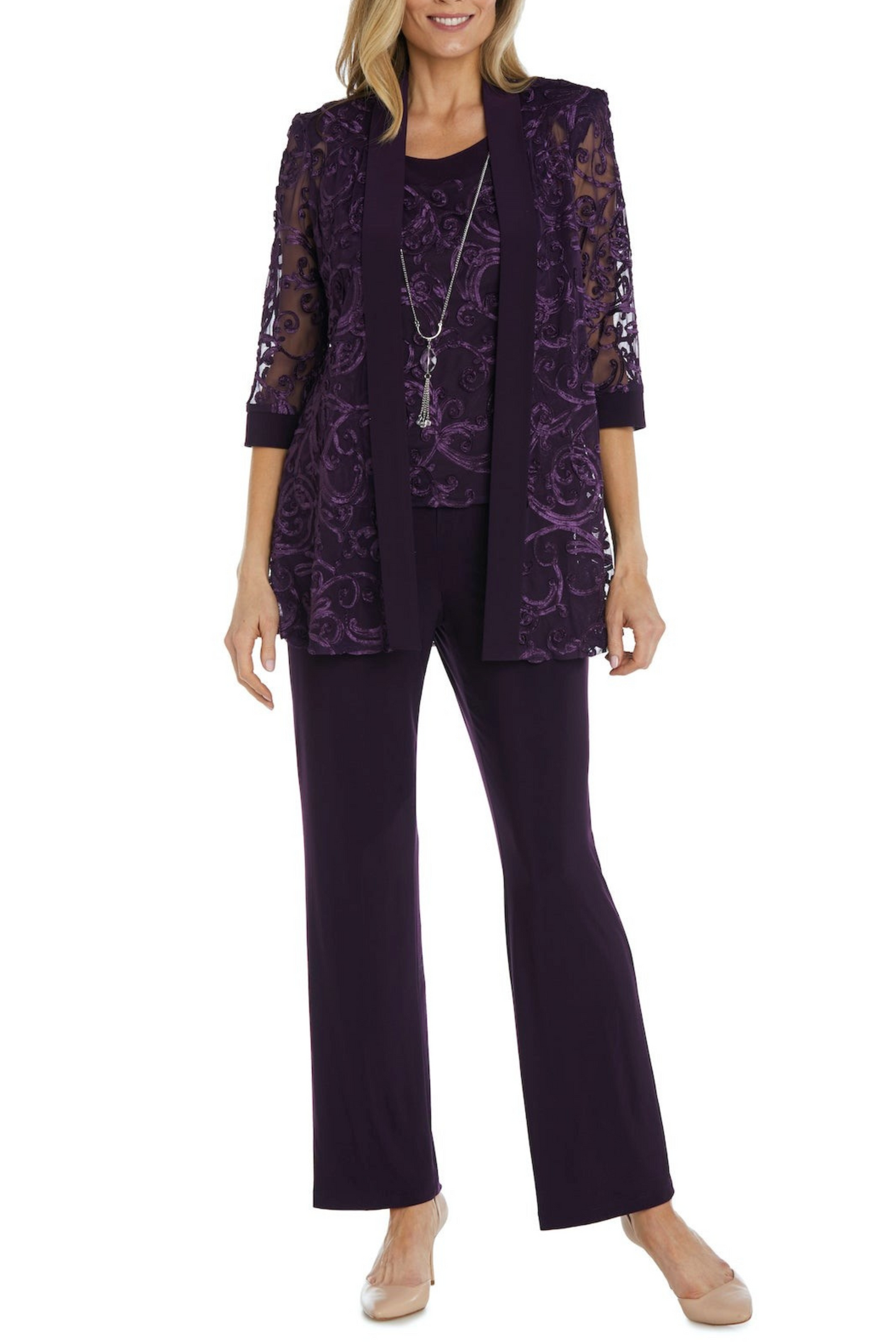 RM Richards Soutache Embroidered 2-Piece Suit