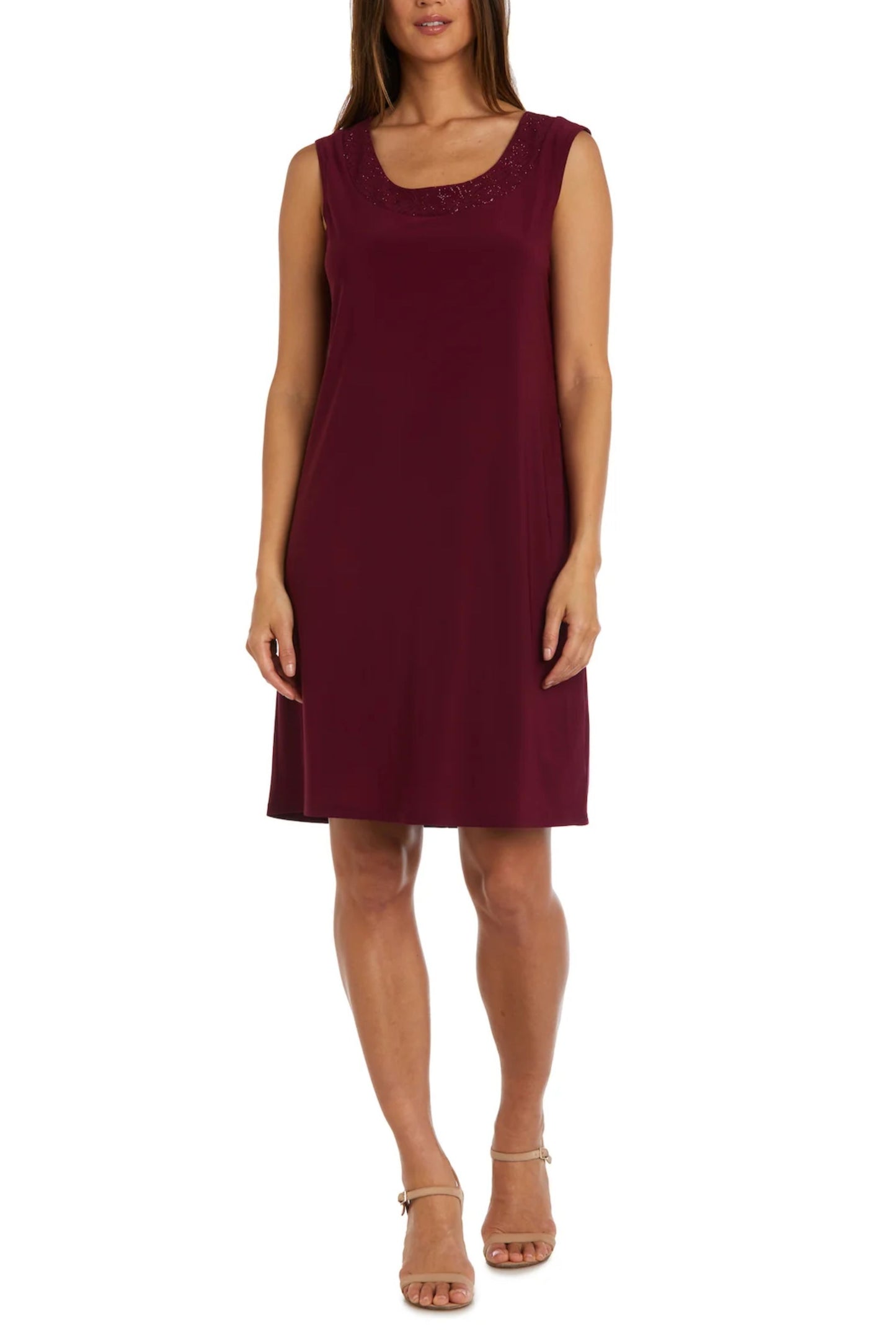 RM Richards Sparkle Mesh Knee-Length Jacket Dress