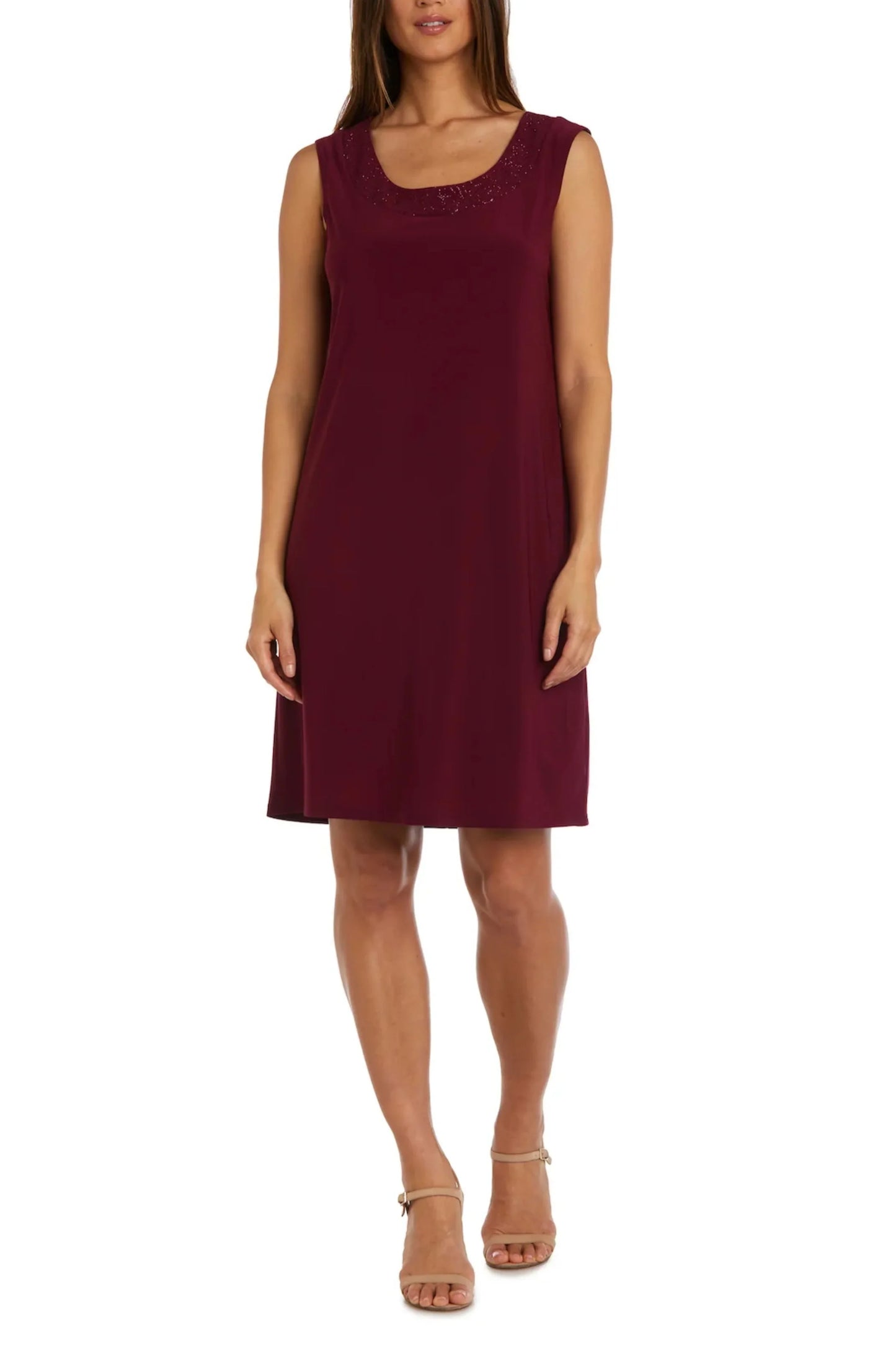 RM Richards Sparkle Mesh Knee-Length Jacket Dress