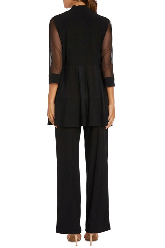 RM Richards Embellished Neck 2-Piece Pants Suit