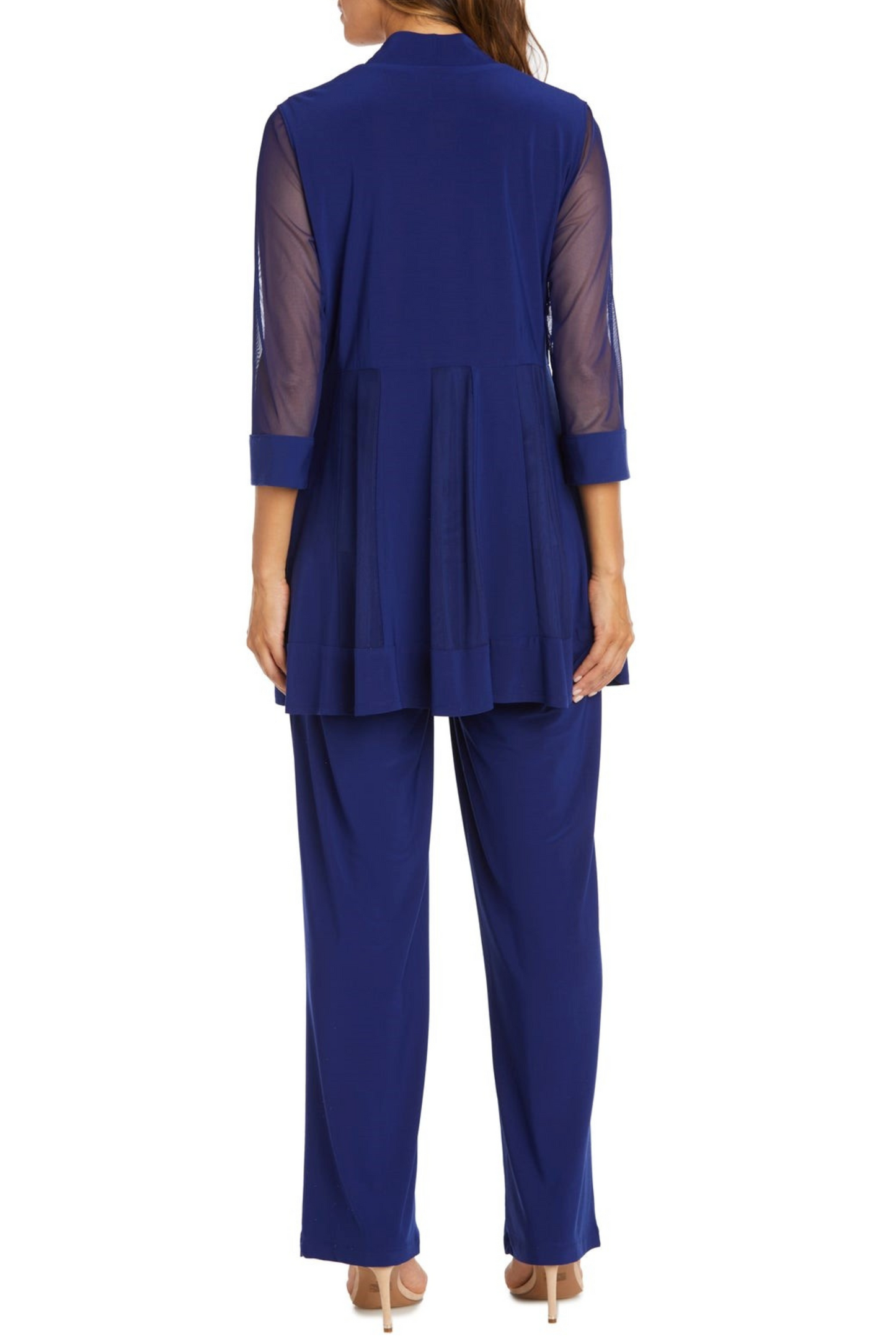 RM Richards Embellished Neck 2-Piece Pants Suit