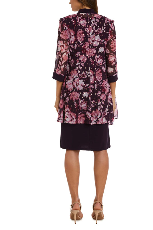 RM Richards 3/4 Sleeve Floral 2-Piece Jacket Dress