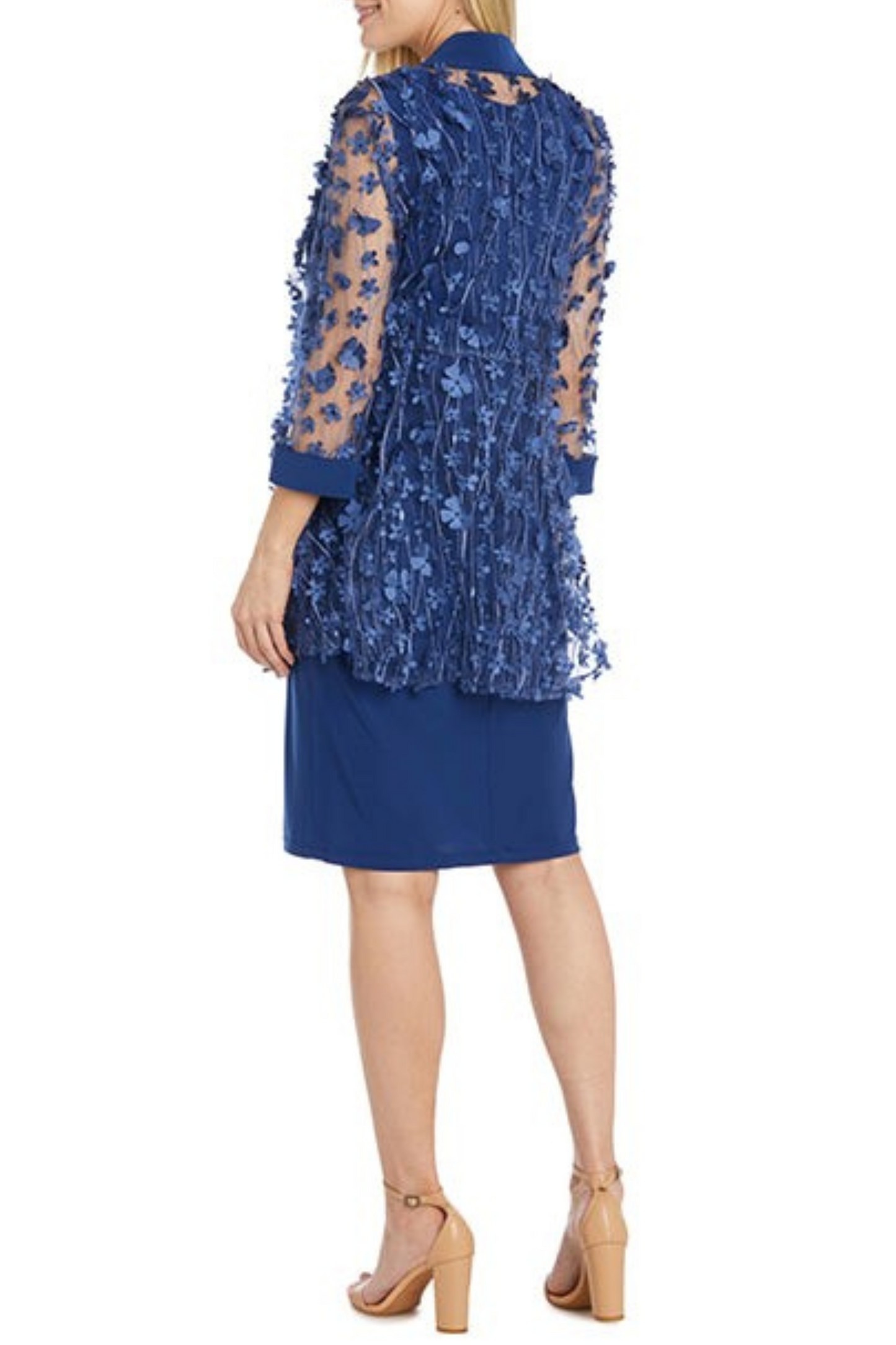 RM Richards Floral Applique 2-Piece Jacket Dress