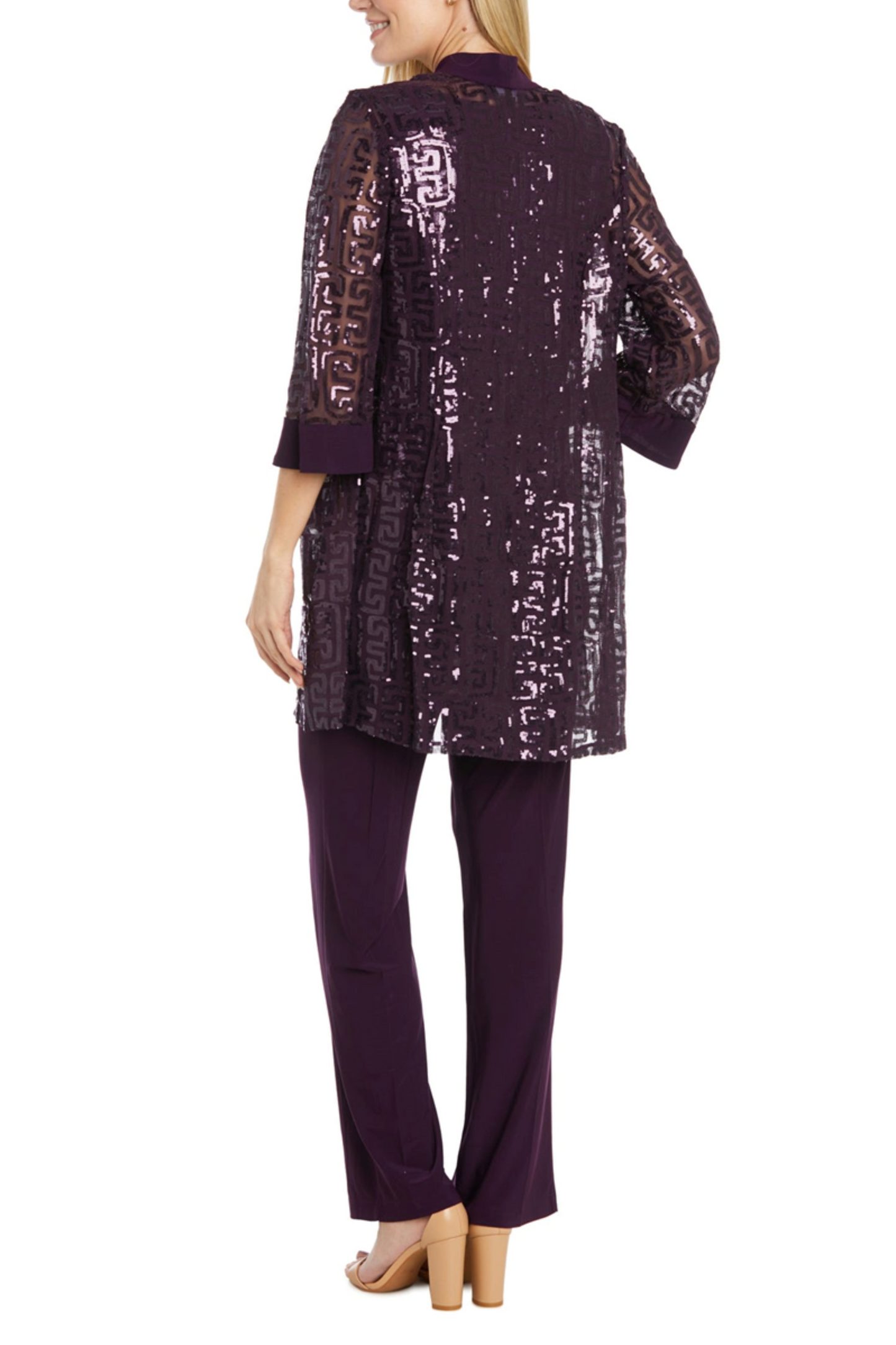 RM Richards 3-Piece Sequined Pants Suit