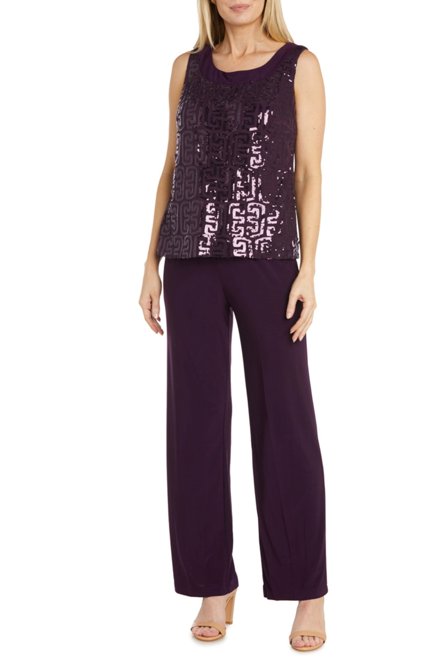 RM Richards 3-Piece Sequined Pants Suit