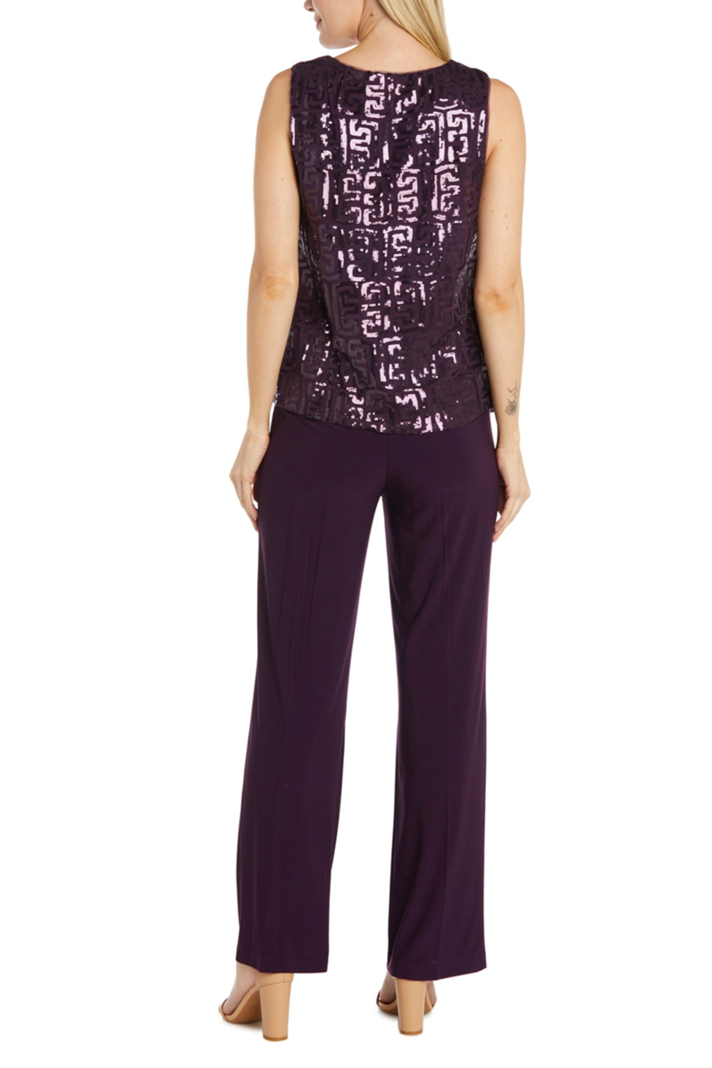 RM Richards 3-Piece Sequined Pants Suit