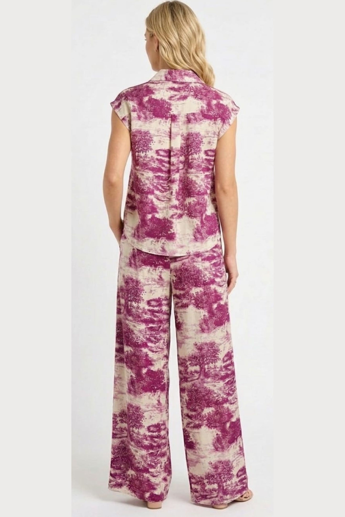 RYLEE MOON Scenic Toile Satin Pant Set
