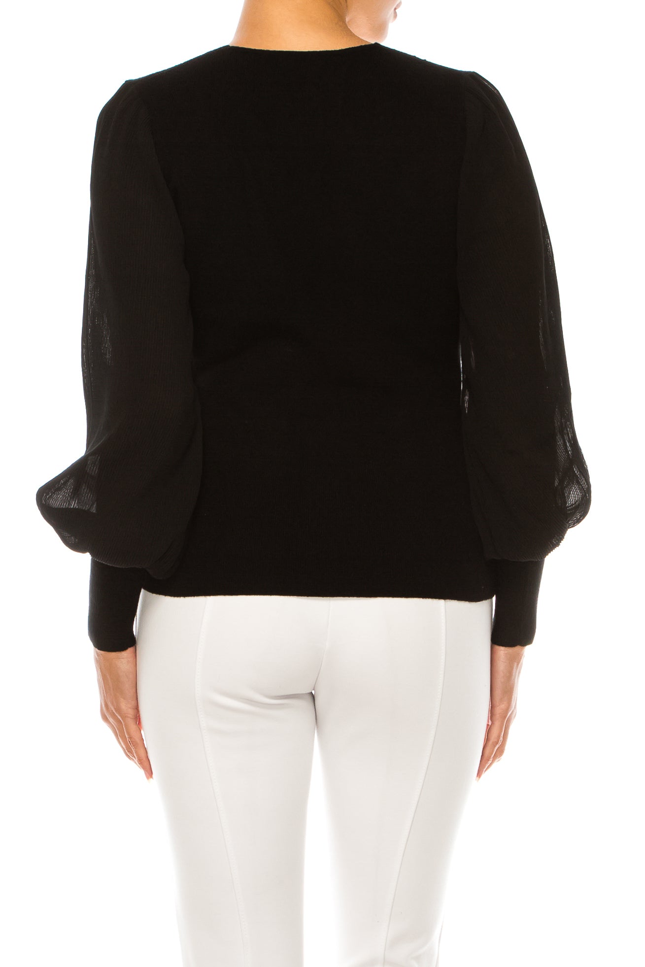 Sioni Embellished V-Neck Long Sleeve Sweater