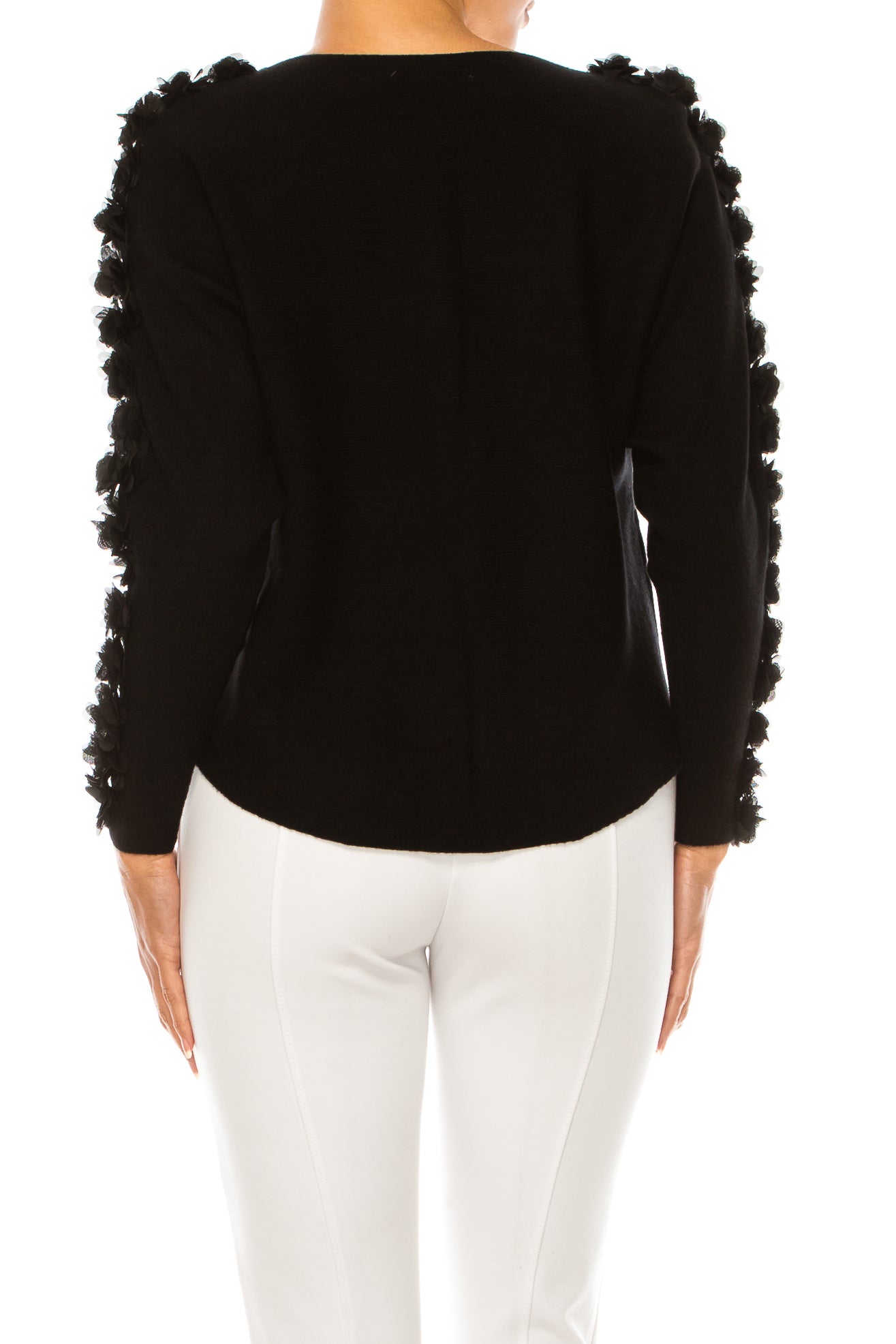 Sioni Floral Applique Long Sleeve Sweater