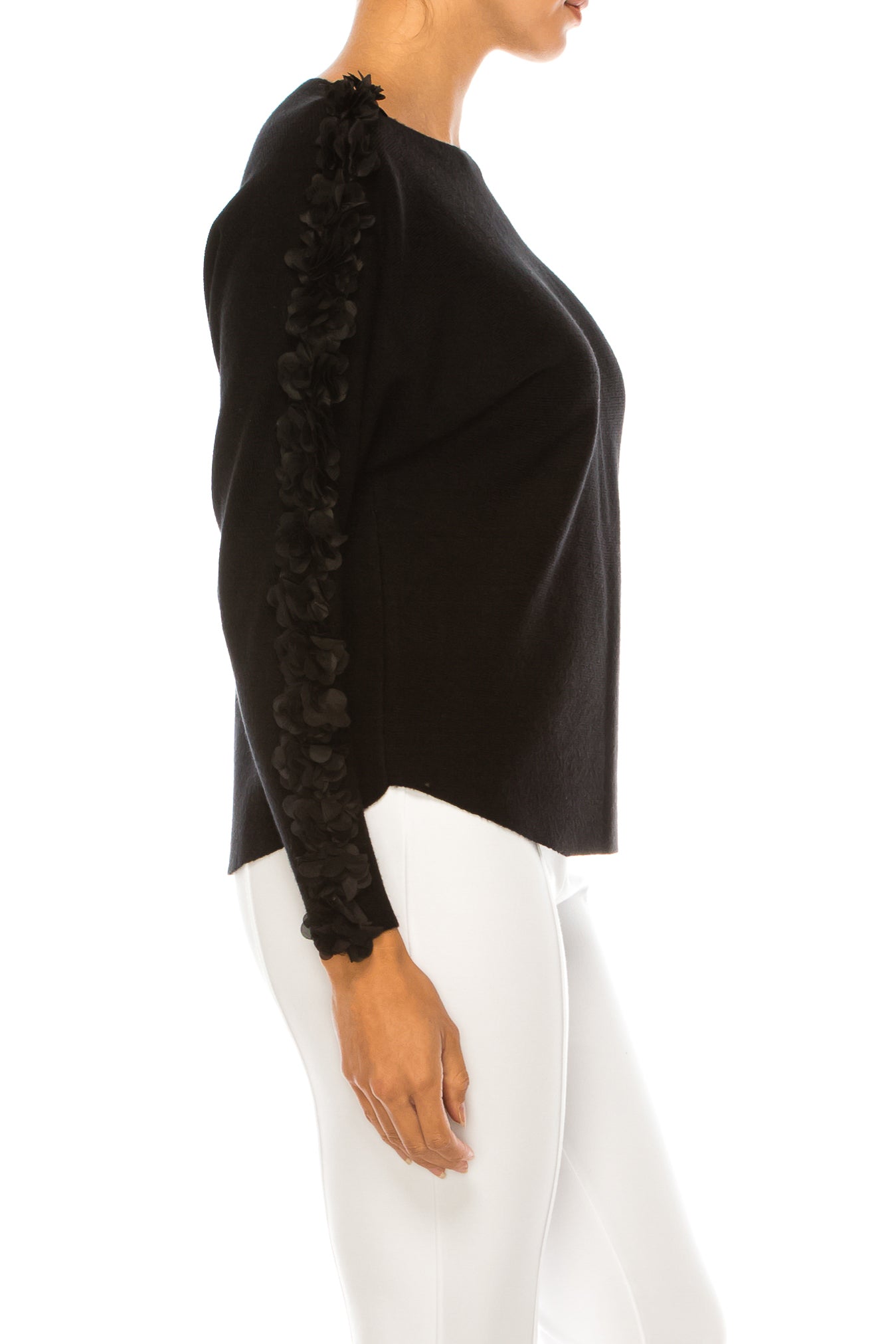 Sioni Floral Applique Long Sleeve Sweater