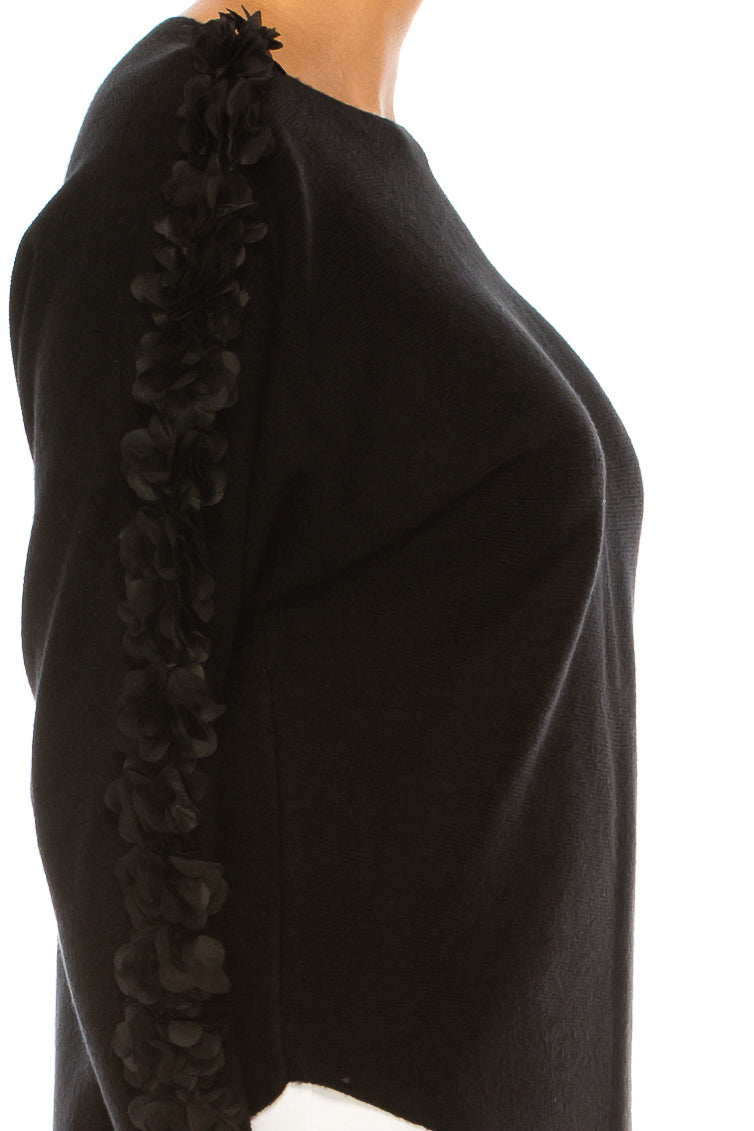 Sioni Floral Applique Long Sleeve Sweater