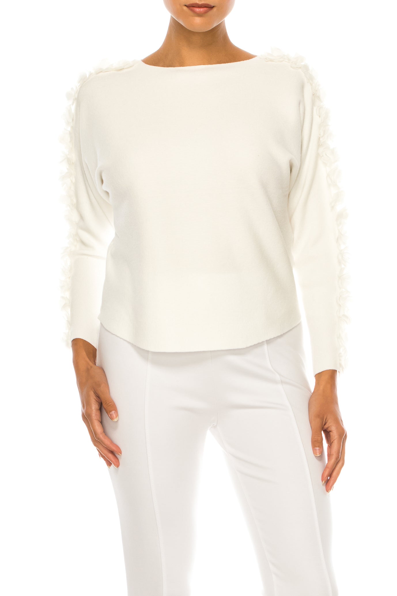 Sioni Floral Applique Long Sleeve Sweater