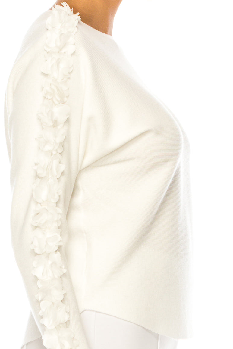 Sioni Floral Applique Long Sleeve Sweater