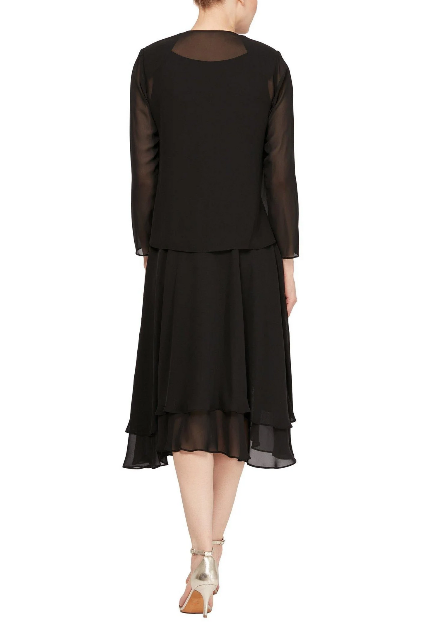 SLNY Embellished 2-Piece Evening Jacket Dress