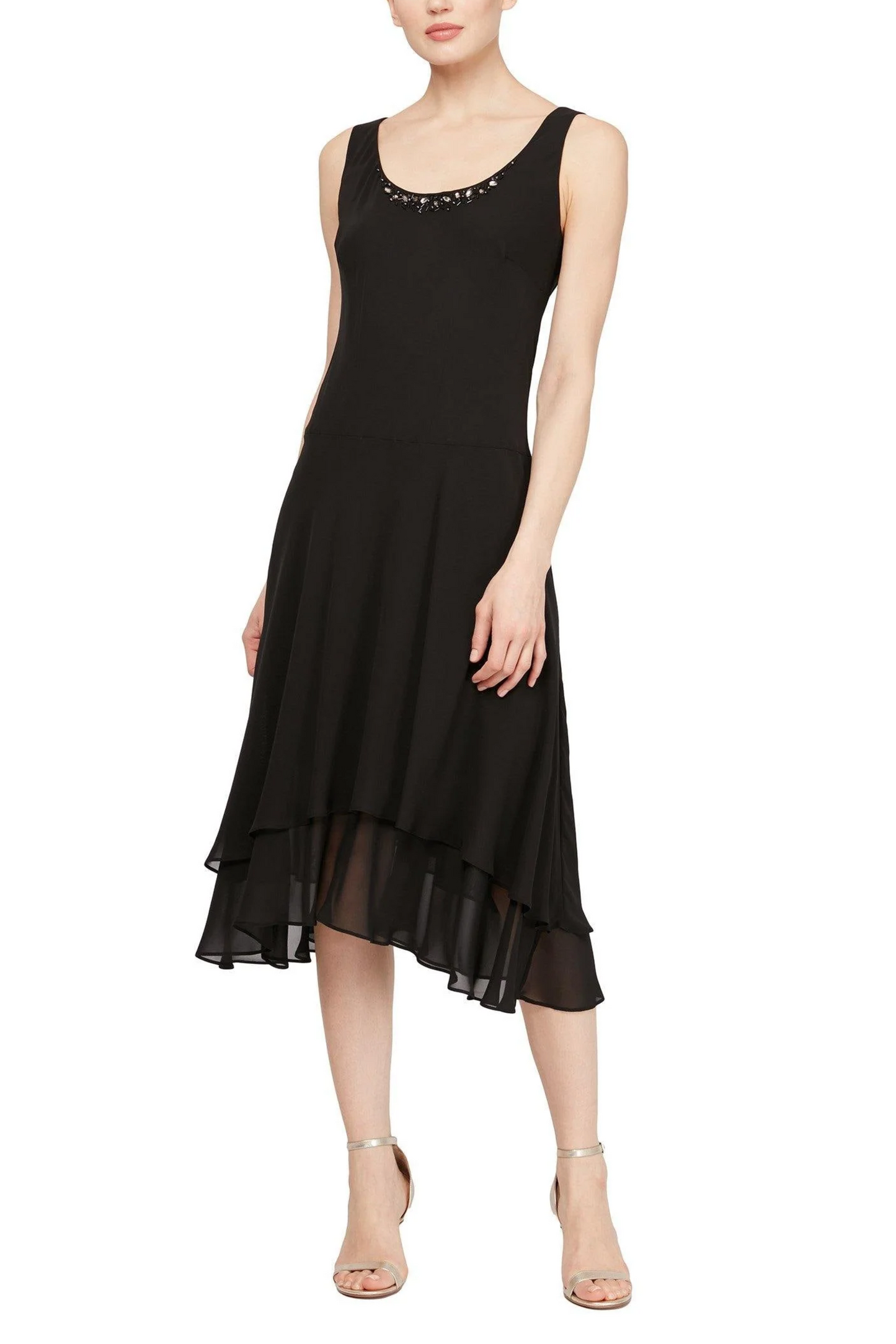 SLNY Embellished 2-Piece Evening Jacket Dress