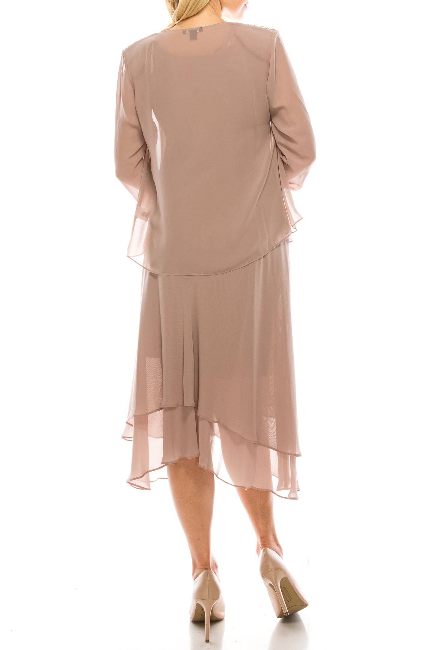 SLNY Embellished 2-Piece Evening Jacket Dress