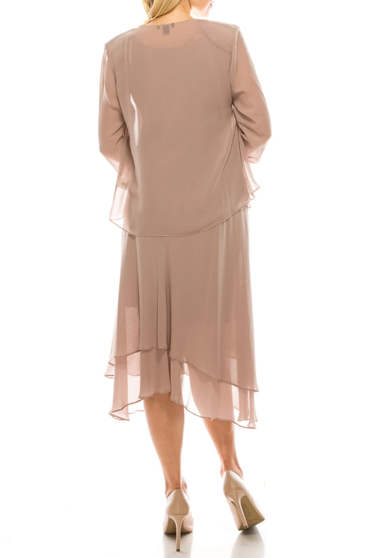 SLNY Embellished 2-Piece Evening Jacket Dress