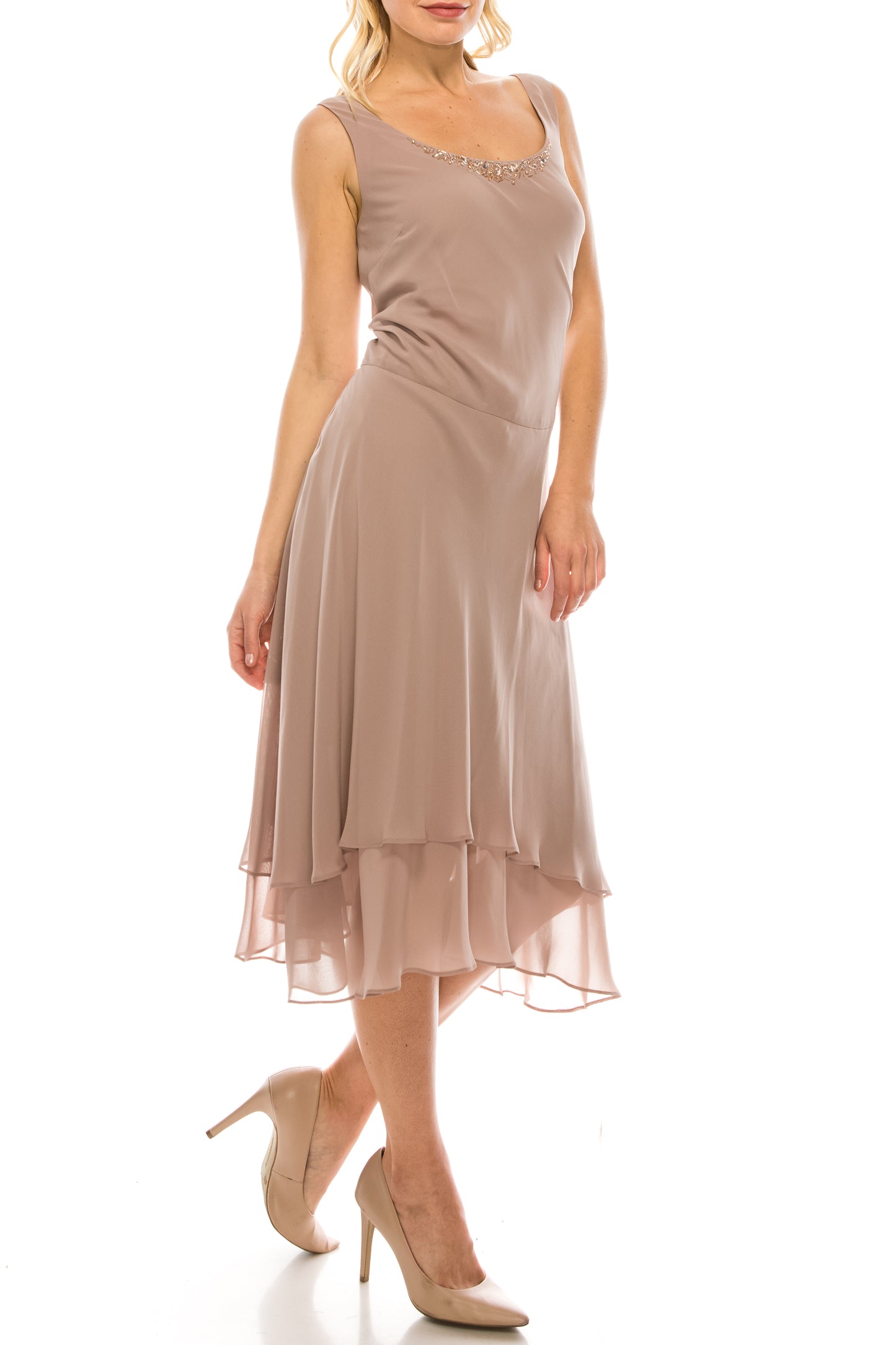 SLNY Embellished 2-Piece Evening Jacket Dress