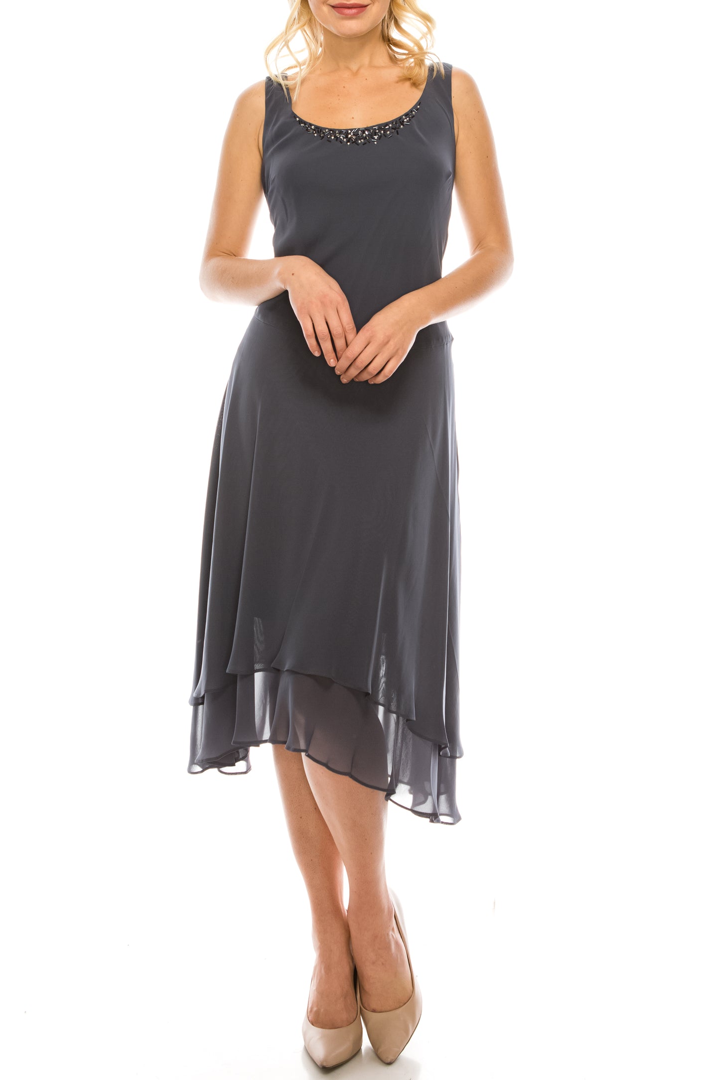 SLNY Embellished 2-Piece Evening Jacket Dress