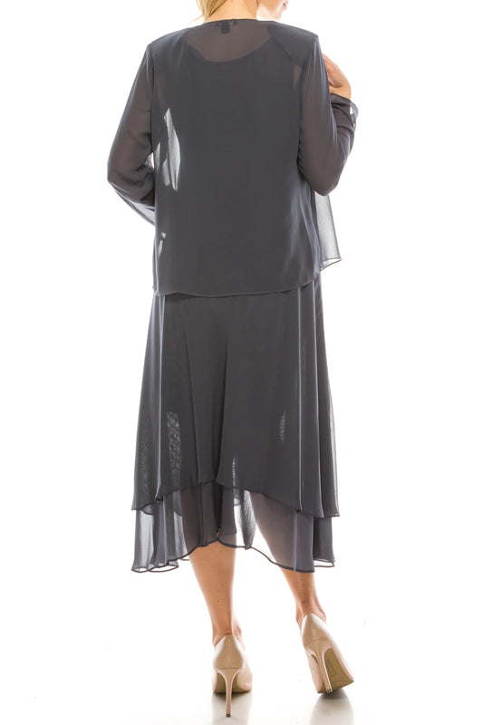 SLNY Embellished 2-Piece Evening Jacket Dress