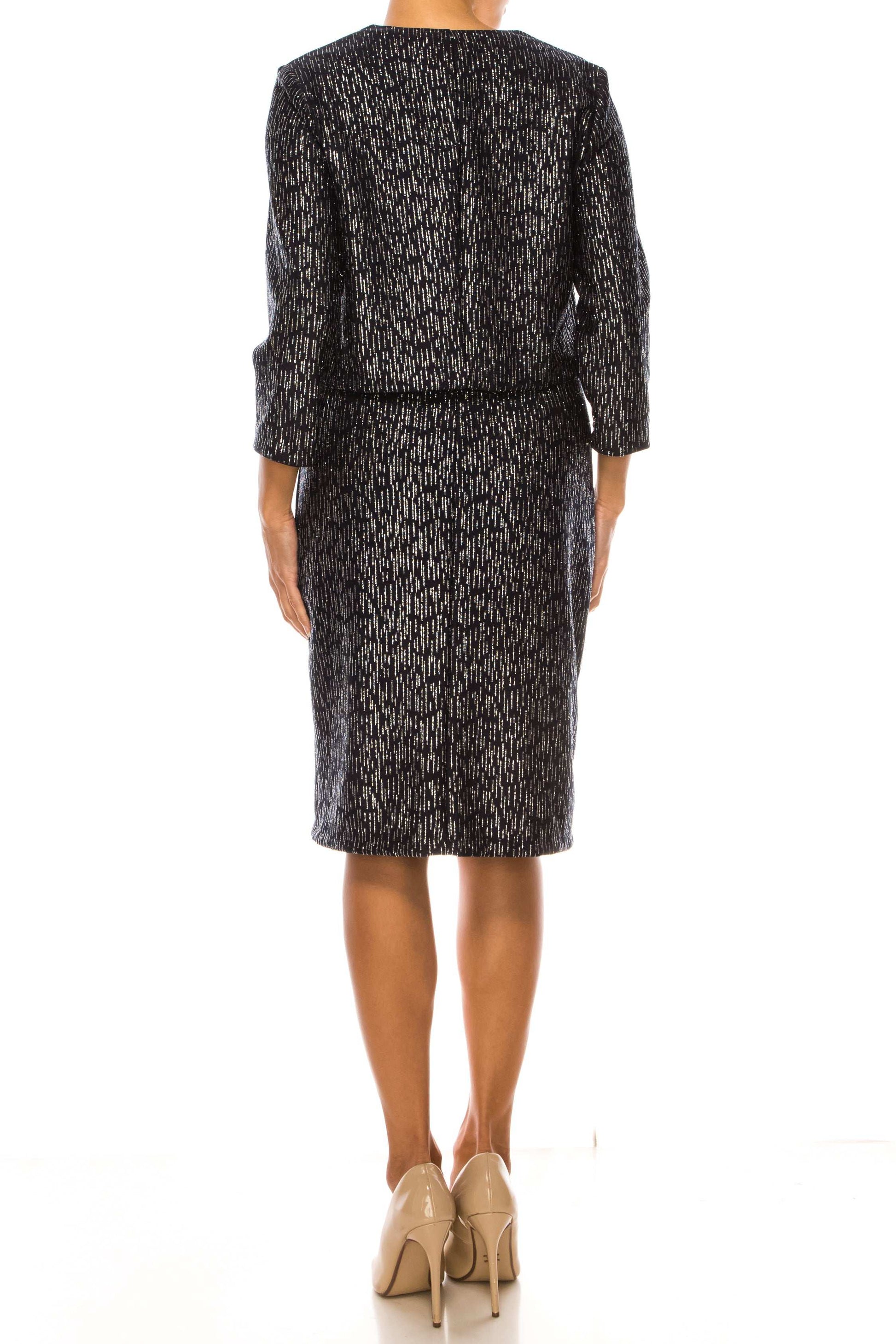 SLNY Metallic 2-Piece Evening Jacket Dress