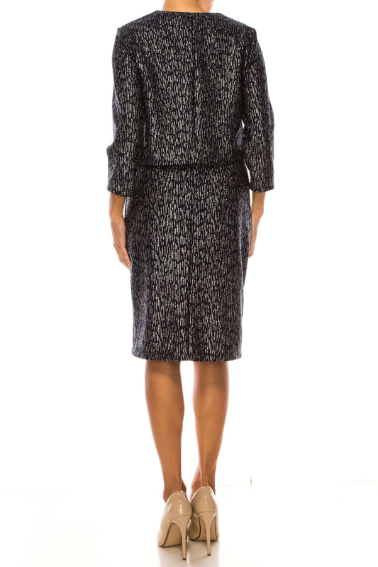 SLNY Metallic 2-Piece Evening Jacket Dress