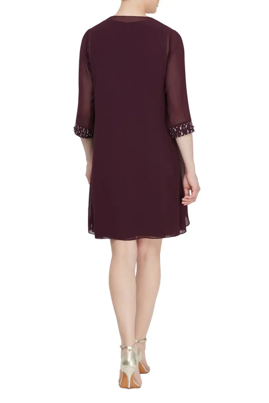SLNY Embellished 2-Piece Sheer Jacket & Dress