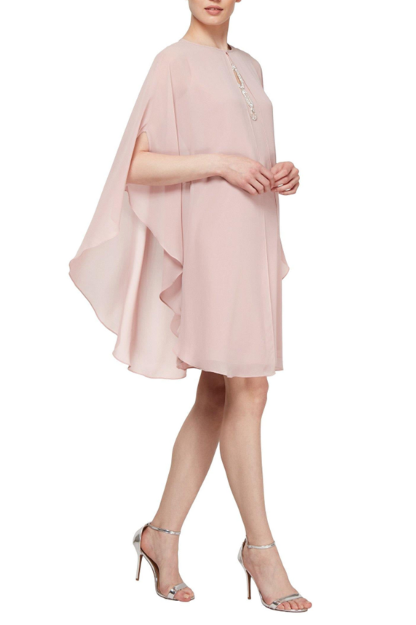 SLNY 2-Pc Embellished Shift Evening Jacket Dress