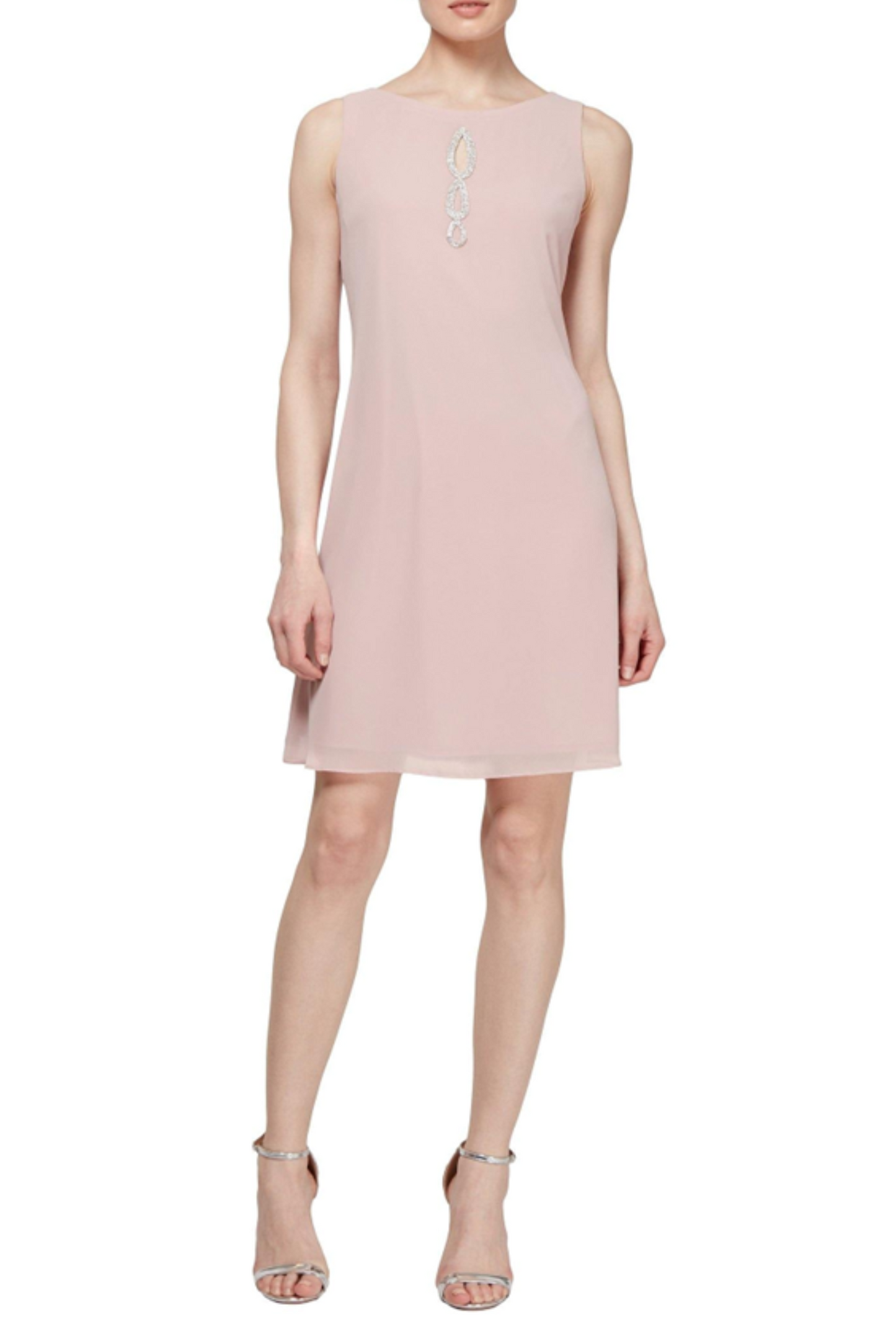 SLNY 2-Pc Embellished Shift Evening Jacket Dress