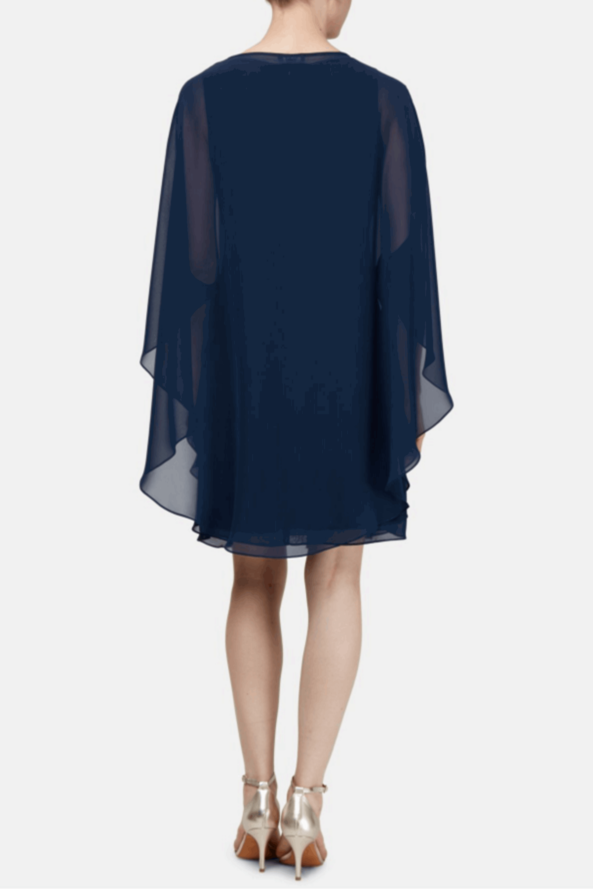 SLNY 2-Pc Embellished Shift Evening Jacket Dress