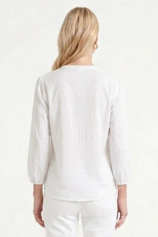 Zac & Rachel Eyelet Embroidered V-Neck Blouse