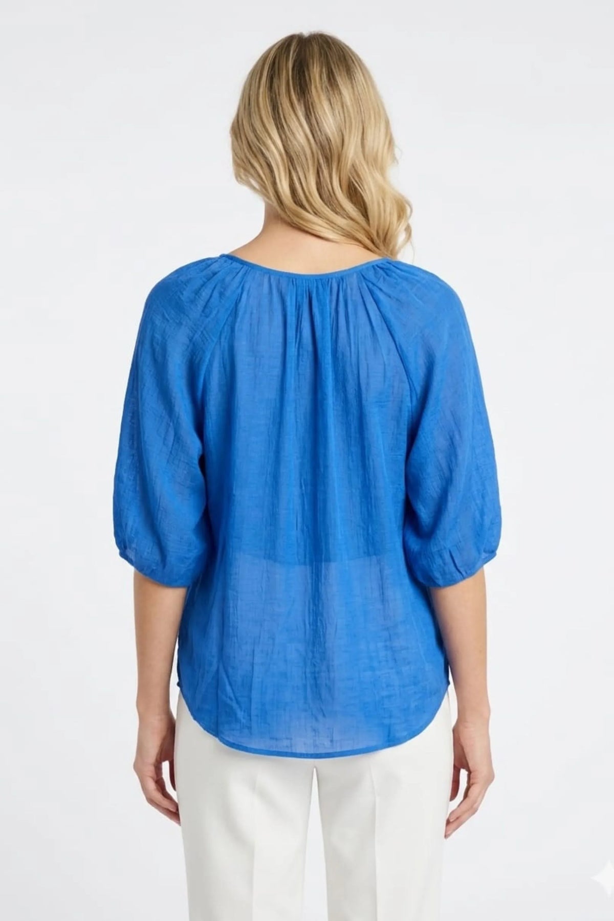 Zac & Rachel Gathered V-Neck Button-Front Day Top