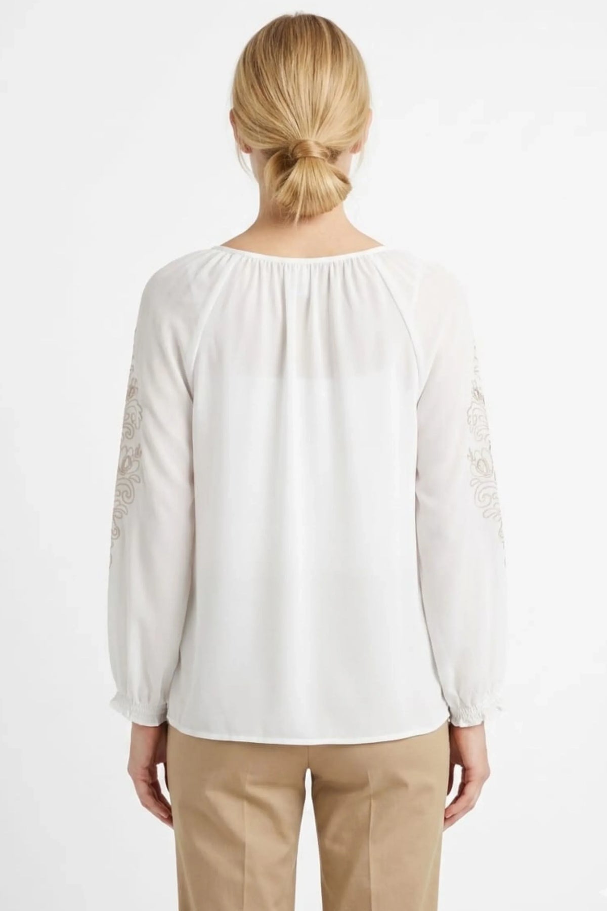 Zac & Rachel Print Split-Neck Blouse