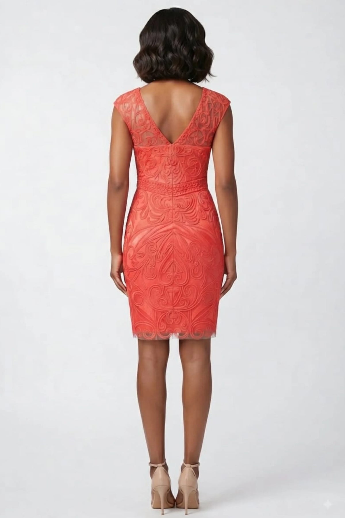 Sue Wong Soutache Embroidered Sheath Evening Dress