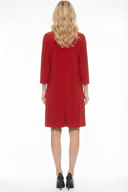 Sandra Darren Color Block 3/4 Sleeve Jacket Dress