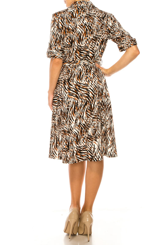 Shelby & Palmer A-Line 3/4 Sleeve Shirt Dress