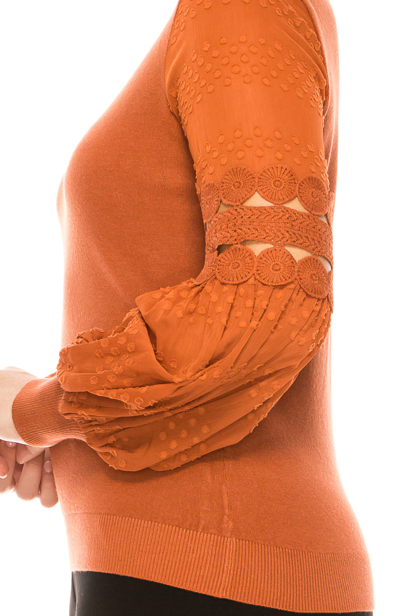 Sioni  Crew Neck Long Sleeve Sweater Top