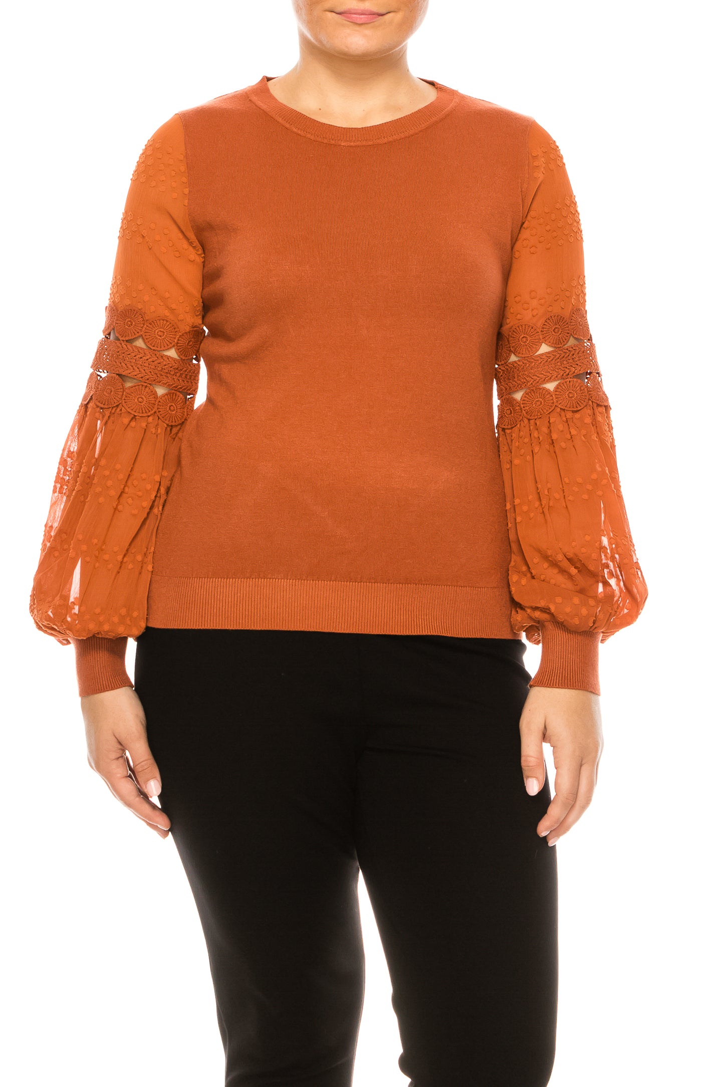 Sioni  Crew Neck Long Sleeve Sweater Top