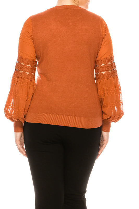 Sioni Crew Neck Long Sleeve Sweater Top