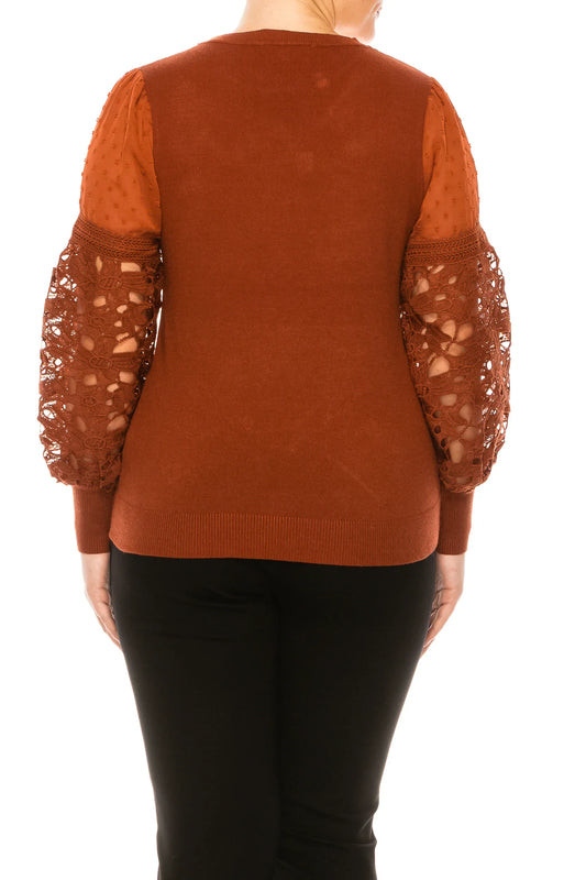 Sioni Crew Neck Long Sleeve Sweater Top